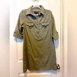 Sharagano dress - with rolled sleeves and metal accents. Size 12